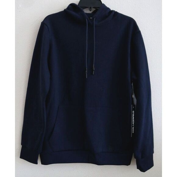 Karl Lagerfeld Paris LM2K3962 Men's Sz S Navy Loose Fit Long Sleeve Hoodie - Picture 1 of 7